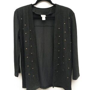 Studded open vintage black blazer